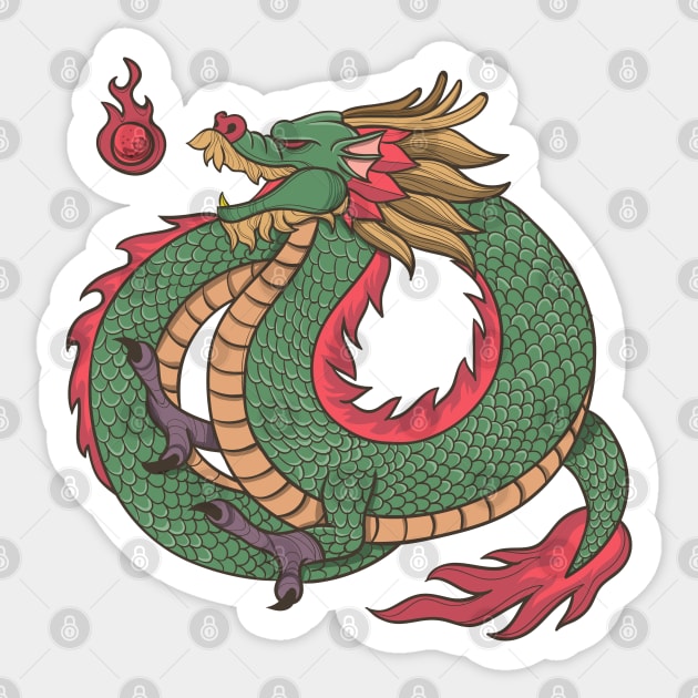 Chinese Dragon Sticker by Mako Design 